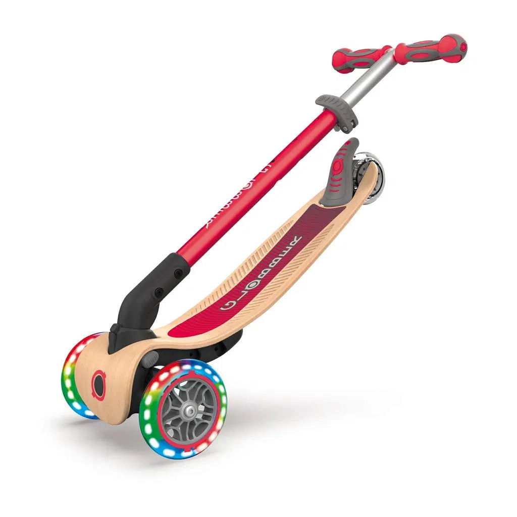 Globber Primo - Foldable Wood Red Scooter-Globber-The Red Balloon Toy Store