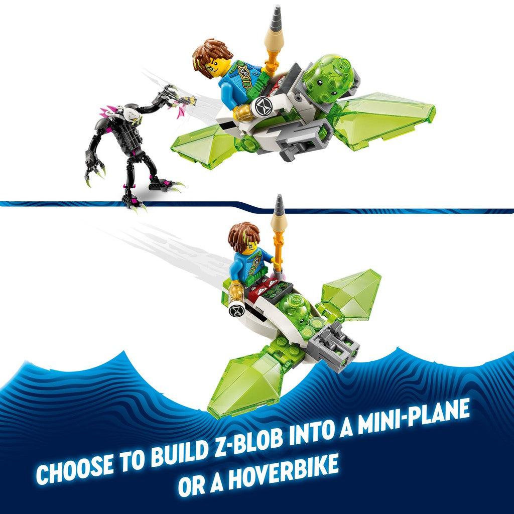 choose to build z-blob into a mini-plane or a hoverbike. 