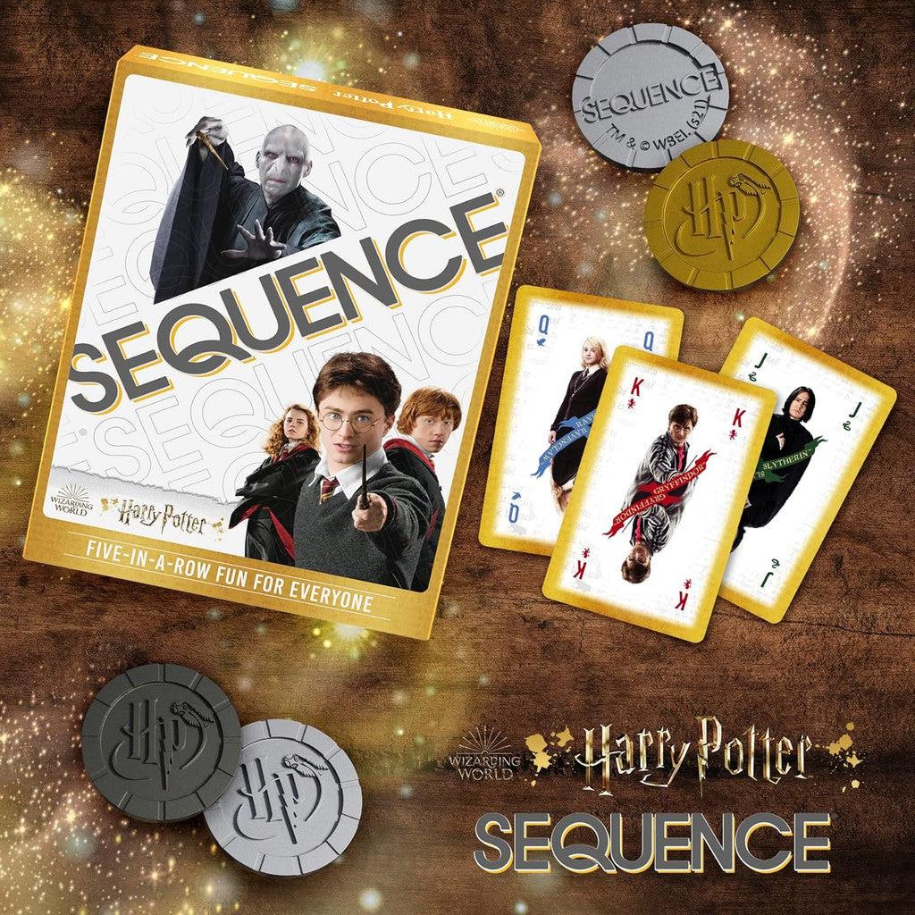 a close up at some of the sequence tokens marked with harry potter, and snake as the jack. harry is the king