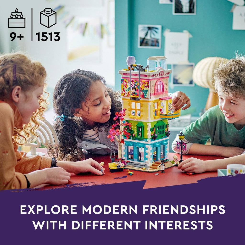 for ages 9 and up with 1513 LEGO pieces. Explore Modern Friendships with different interests. 