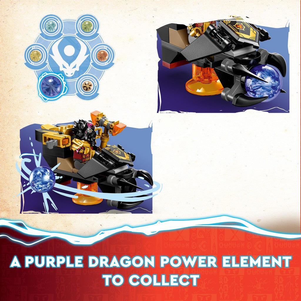 a purple dragon power element to collect. 