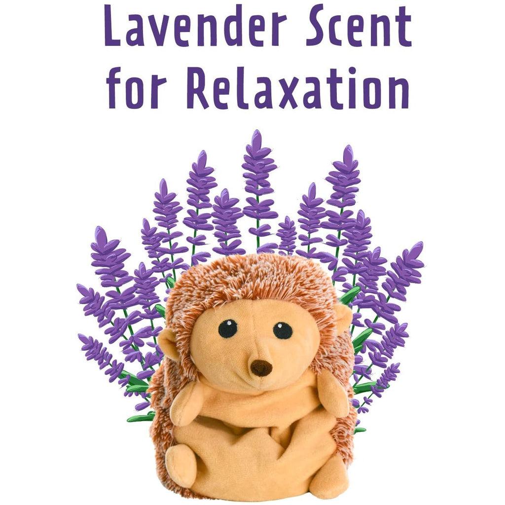 Shows that the plush is infused with lavender scent for relaxation.