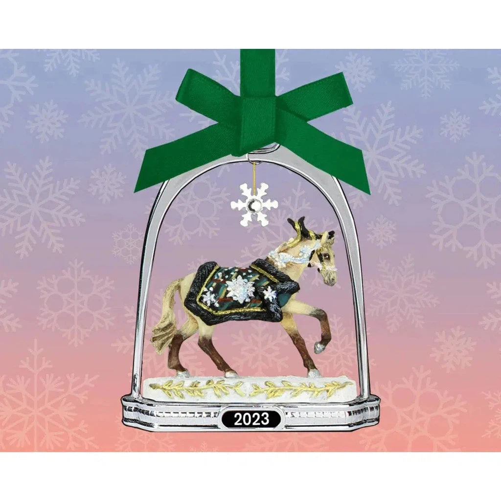 A beautiful holiday ornament modeled after a horse. 
