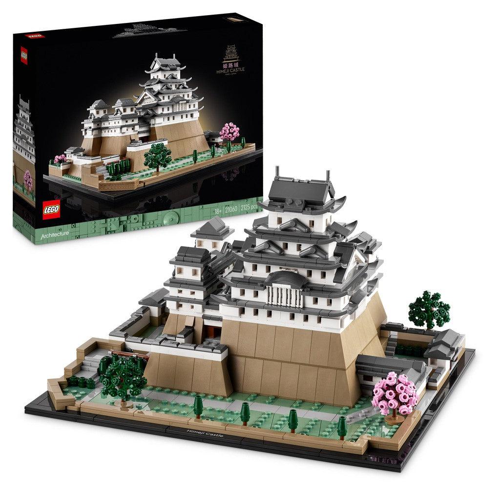 image shows the Himeji castle with the courtyard model with LEGOs. Build the stunning piece of architecture with LEGO. 