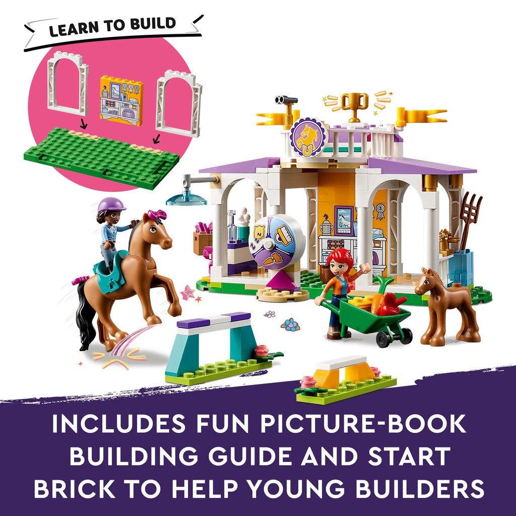 includes fun picture book building guide and start brick to help young bulders. 