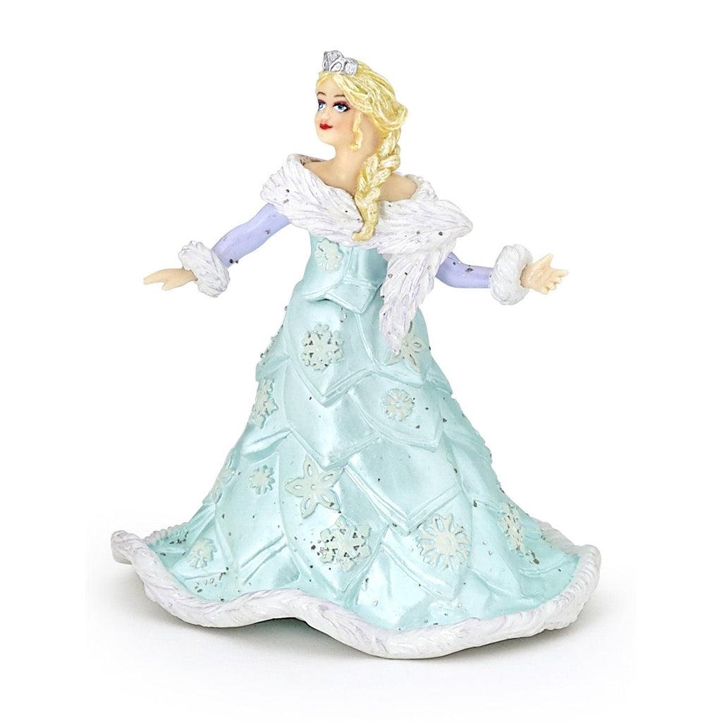 Image of the Ice Queen figurine. She has blonde braided hair with blue and white snow themed dress.