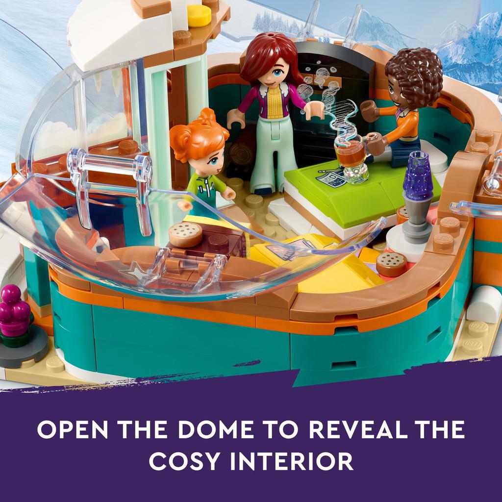 open the dome to reveal the cozy interior of the LEGO igloo.