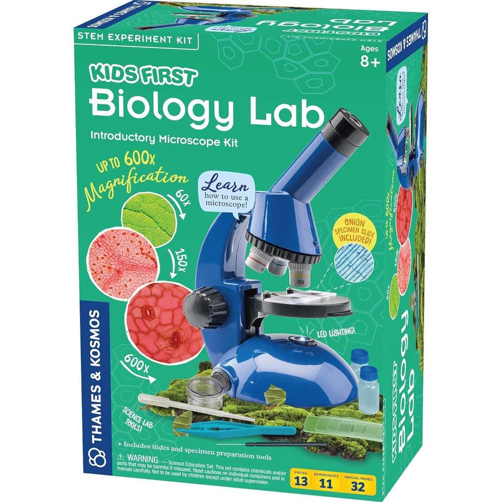 This image shows the kids first biology lab.  you can learn how to use a microscope to see cells