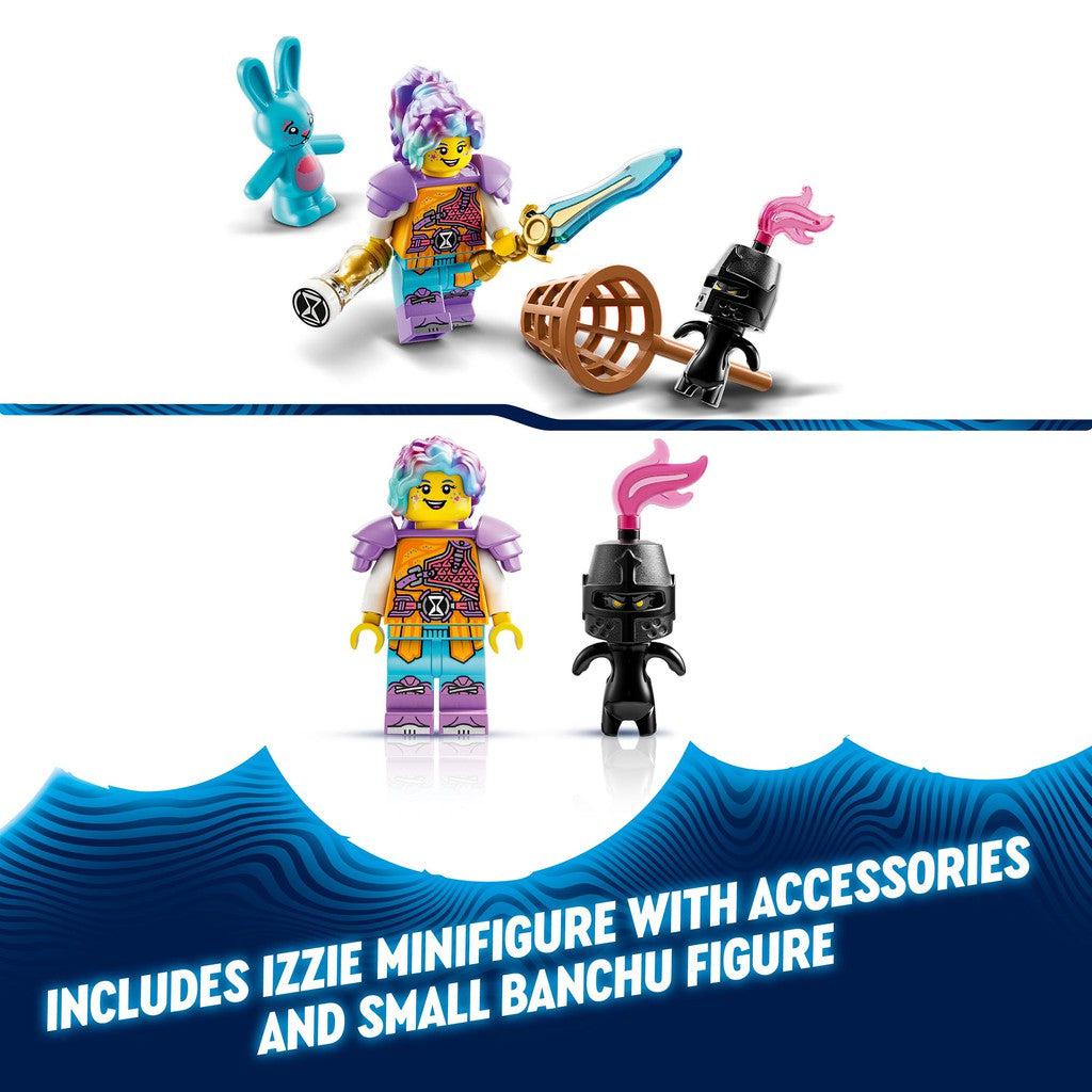 includes Izzie minifigure with accessories and a small banchu figure
