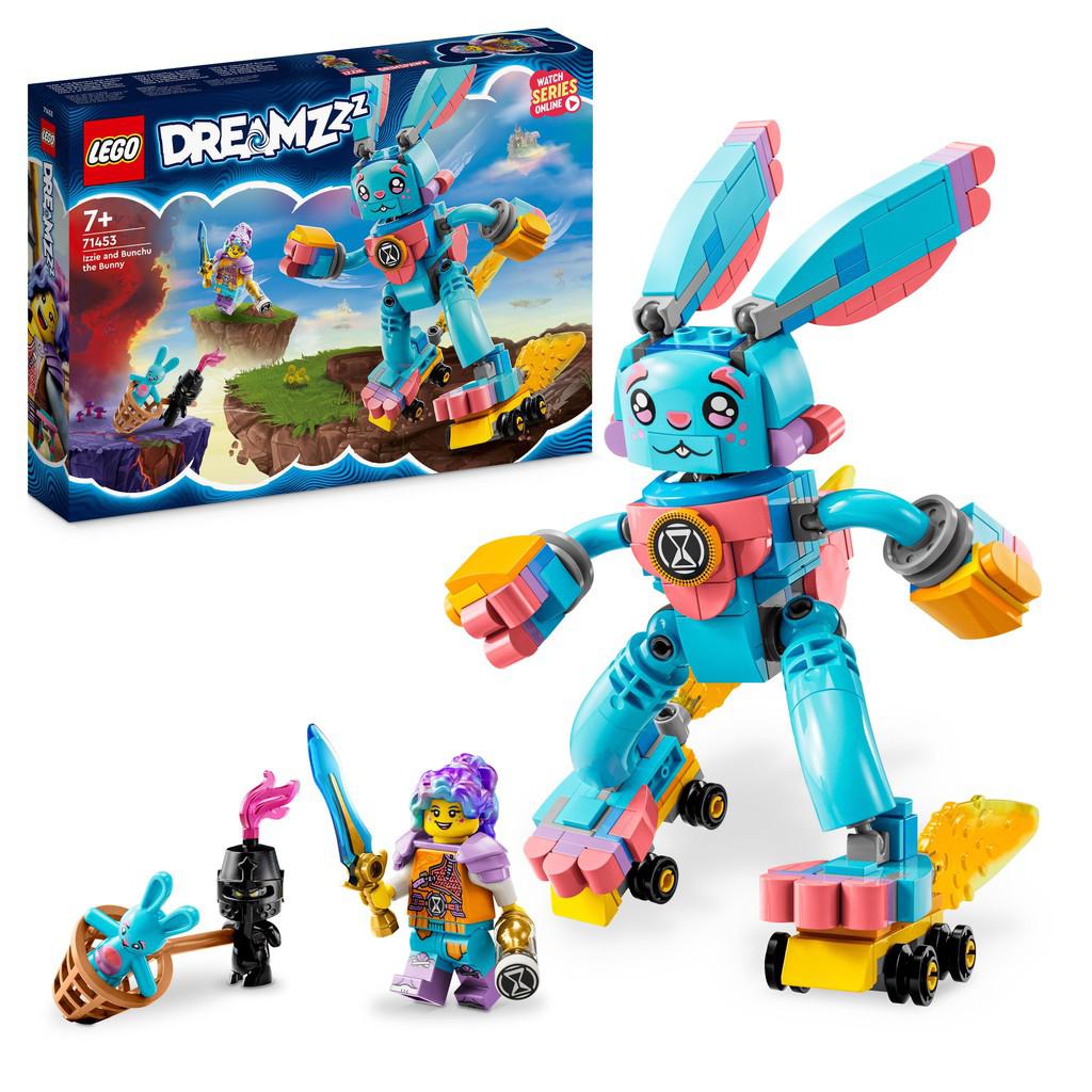 image shows the box for LEGO Dreamzzz. there is a giant bunny with gloves and rollerskates on the cover
