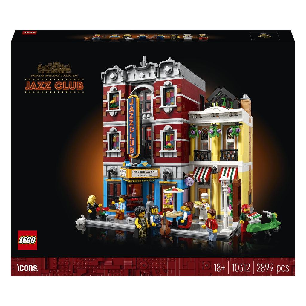 Image of the front of the box. It has a picture of the completely built LEGO Icons Modular City playset.