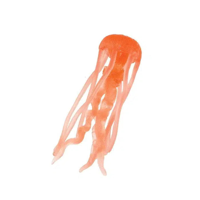 Image of the Jellyfish Good Luck Mini figurine. It is a pink slightly see-through jellyfish.