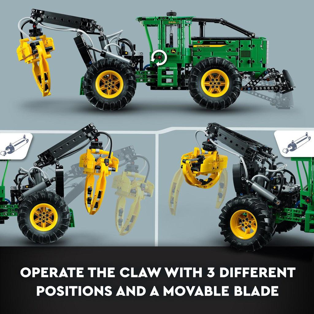 operate the claw with 3 different positions and a movable blade. 