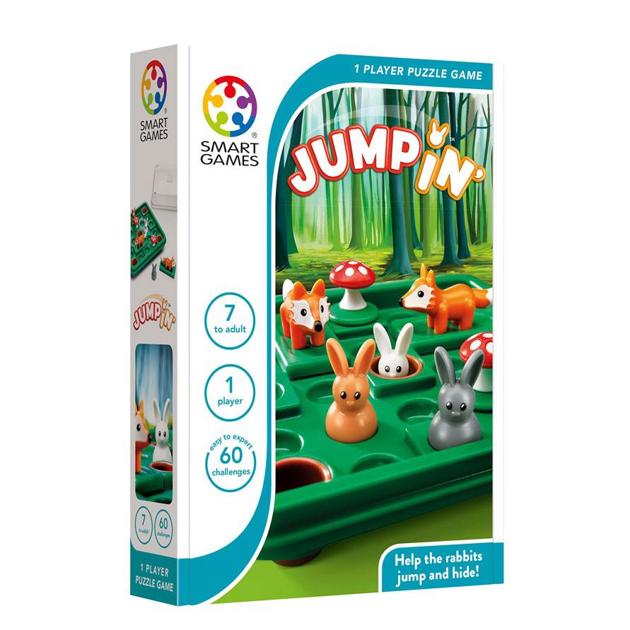 image shows the box jump in. there are rabbits, foxes and mushrooms on a green stage. 