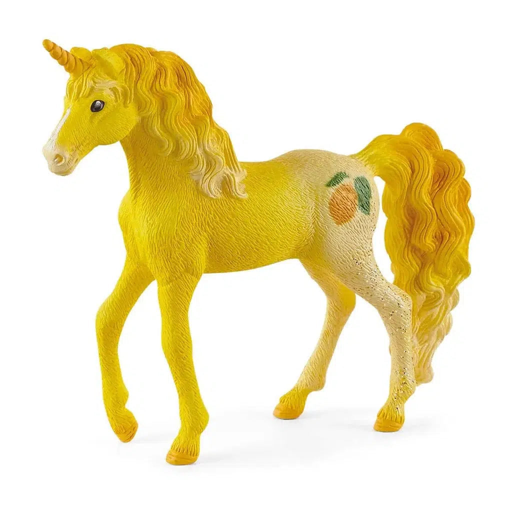 Image of the Lemon Horse figurine. It is a yellow horse with a lemon cutie mark on its flank.