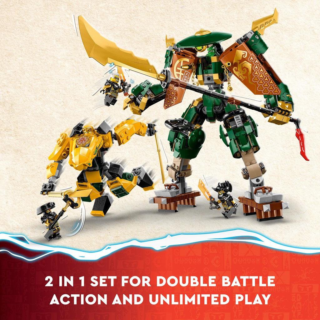 2 in 1 set for double battle action and unlimited play. 