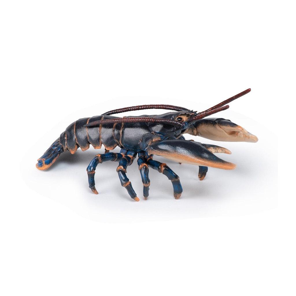 Image of the Lobster figurine. It is a blue lobster with long antennae.
