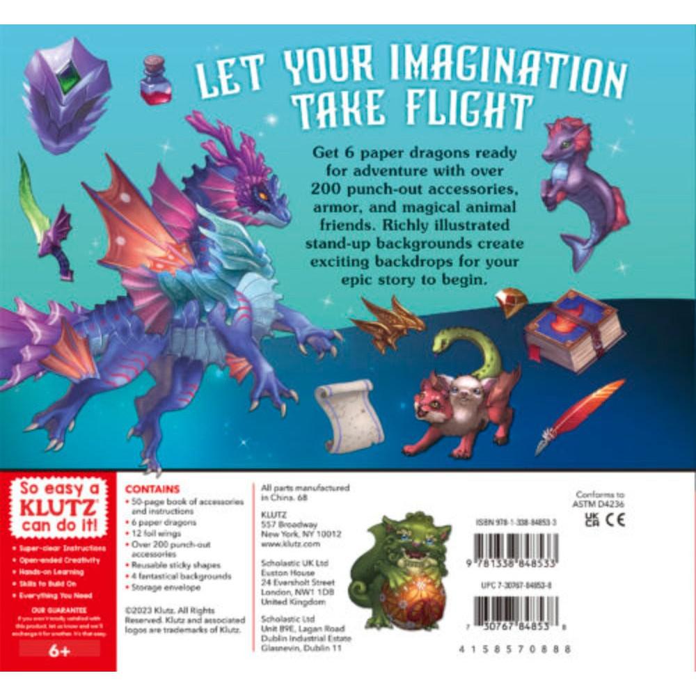 let your imagination take flight! decorate your dragons with armor and magical animals friends. the stand up backgrounds create an exciting backdrop for an epic story. 