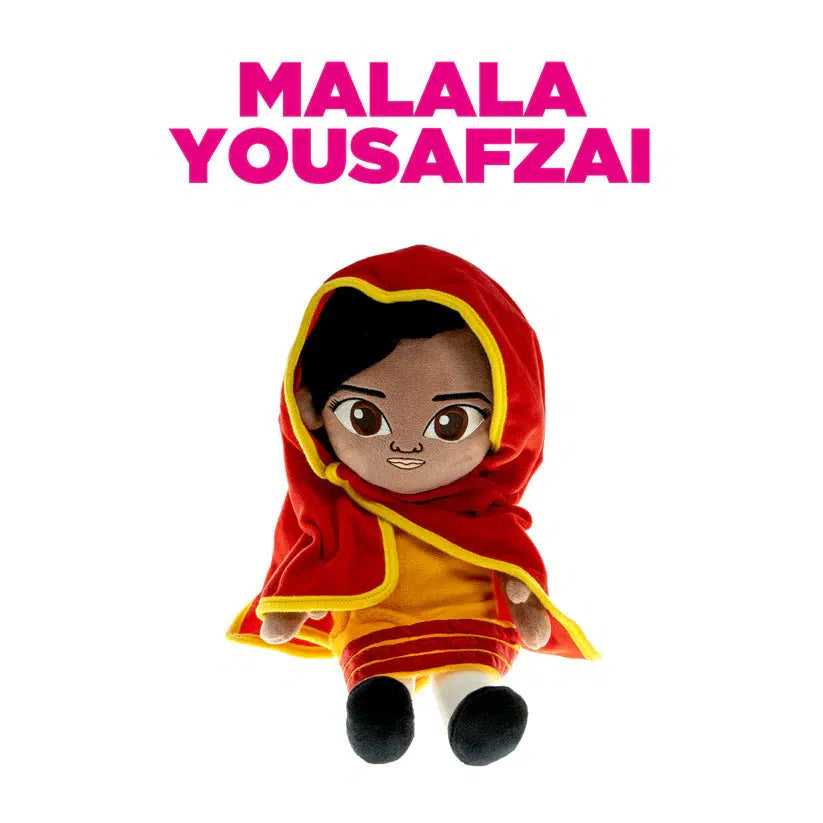 A doll of Malala Yousafzai is shown, the youngest nobel laureate
