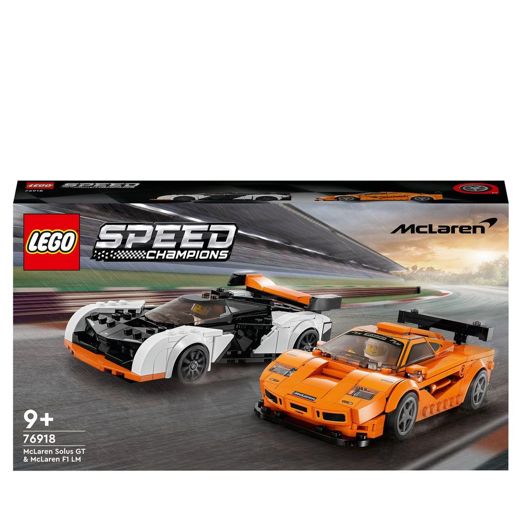 box shows the orange and white McLarens racing on a track.