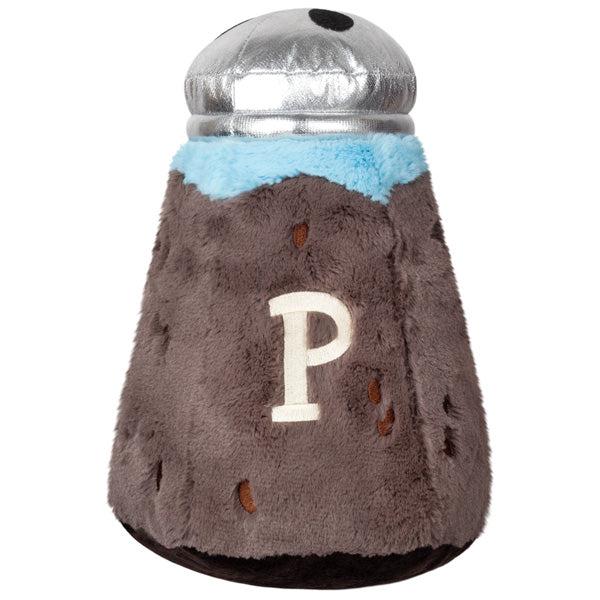 Back view of the plush. Has a large embroidered "P" on the back.