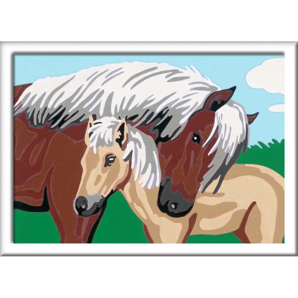 when finished the horse and foal can be put on a nice picture frame. 