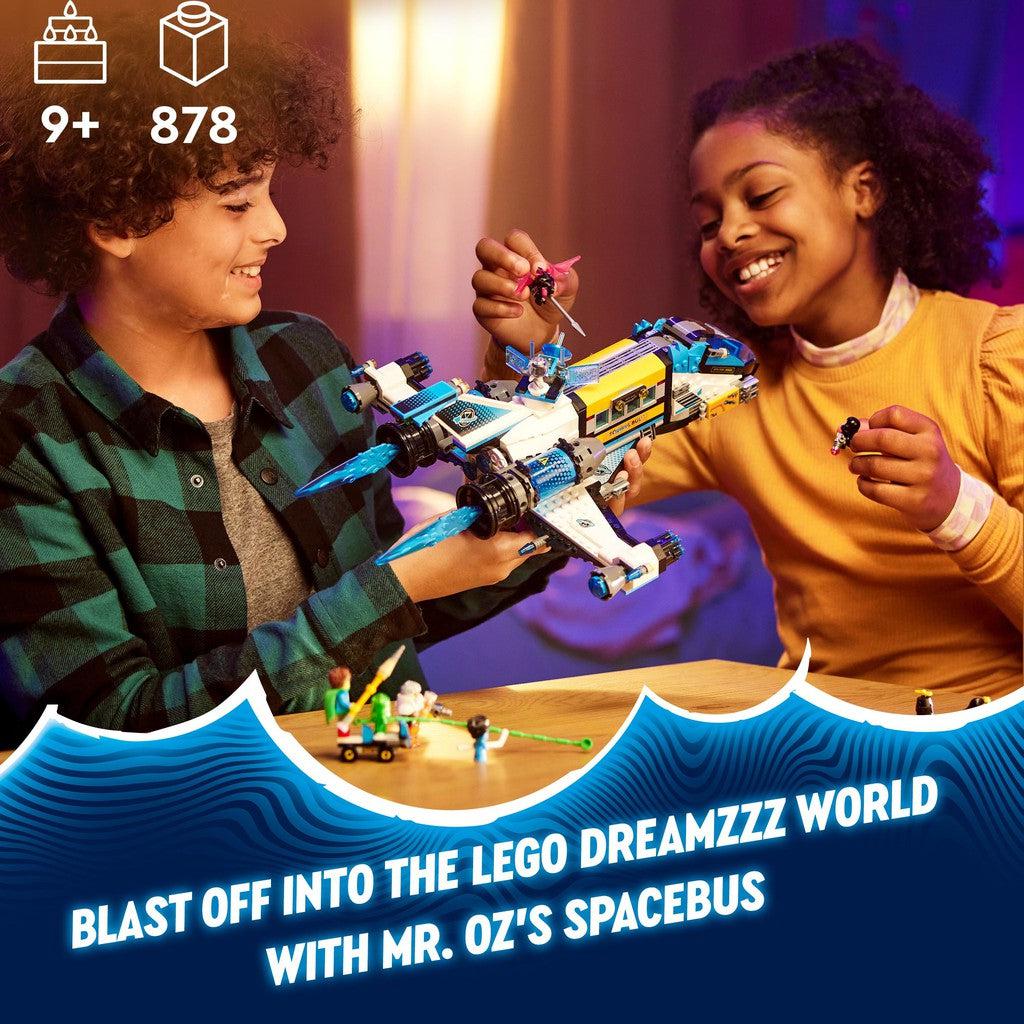 for ages 9+ with 878 LEGO pieces. Blast off into the LEGO Dreammzzz world with Mr.Oz's Spacebus