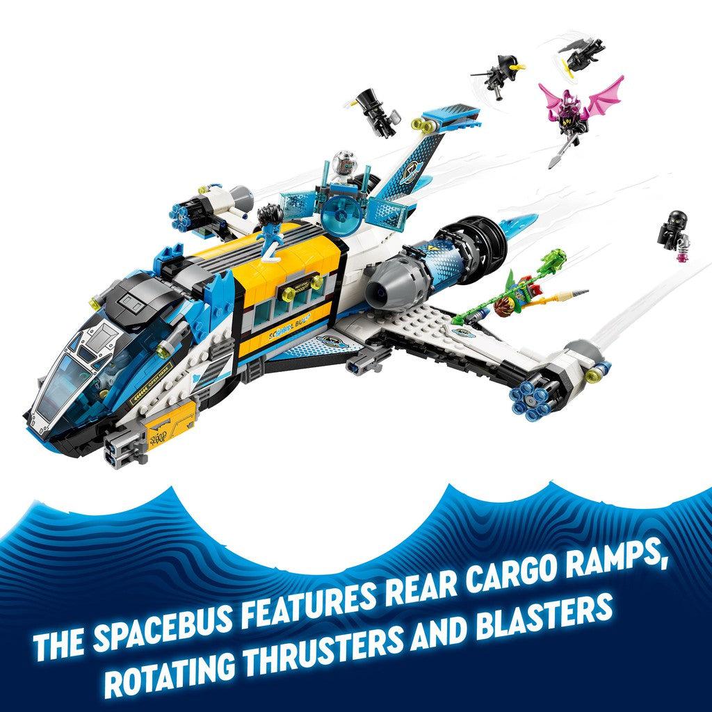 the spacebus features rear cargo ramps, rotating thrusters and blasters.