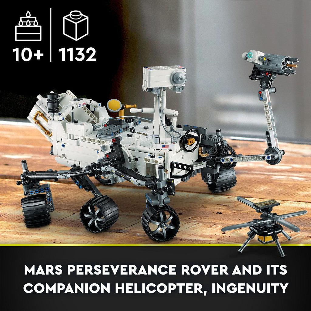 for ages 10+ with 1132 LEGO pieces inside. Mars perseverance rover and its companion helicopter, ingenuity