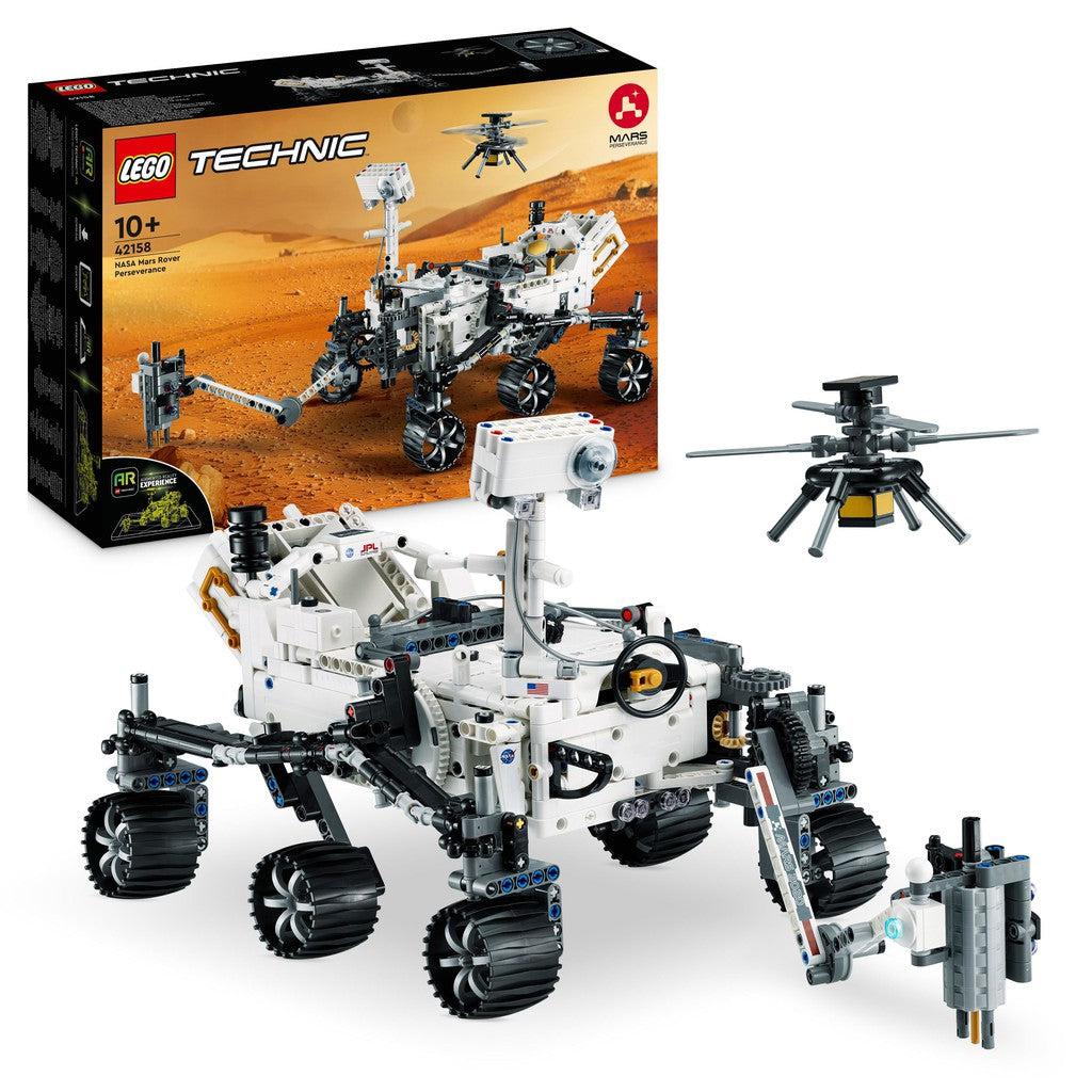 the image shows the LEGO technic NASA mars rover. build the rover with LEGO 
