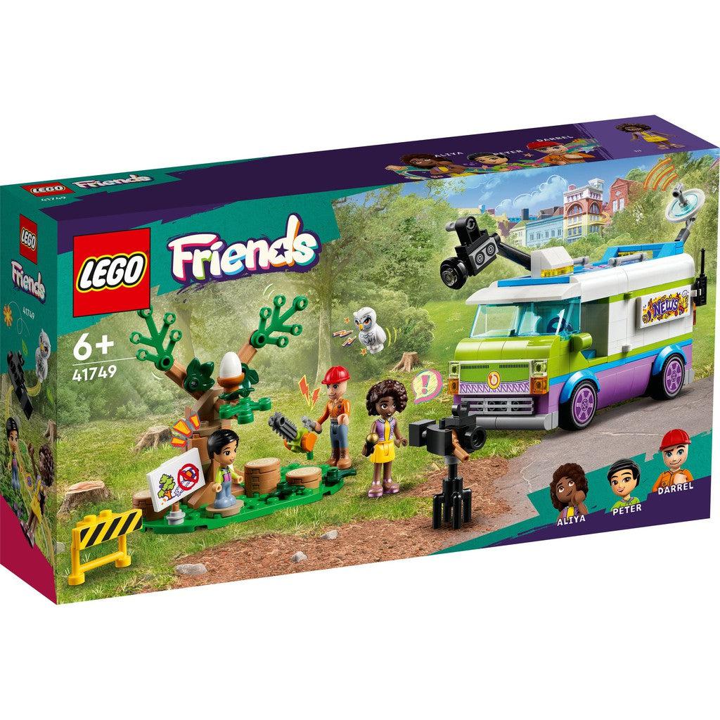image shows the LEGO Friends Newsroom ban. its a van with a camera for interviews and delivering televised news. 