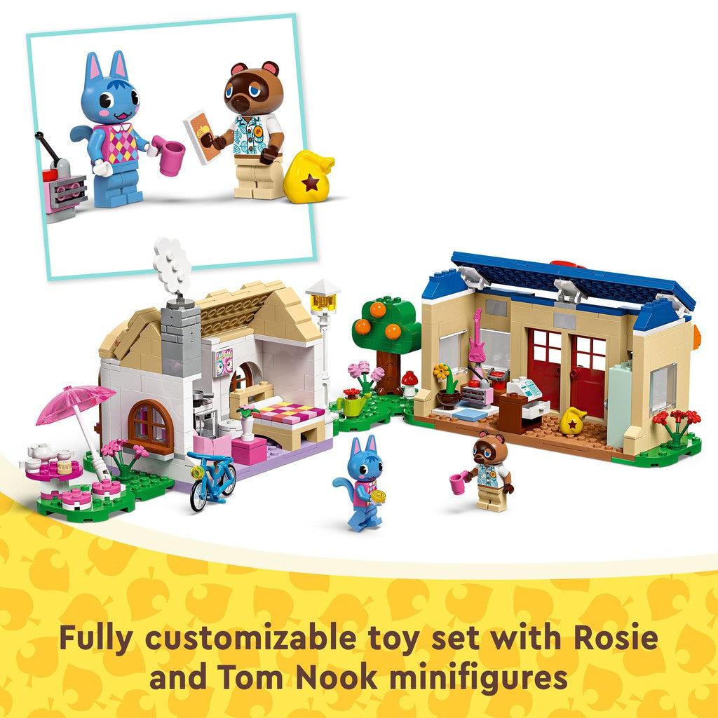 Fully customizable toy set with rosie and tom nook minifigures