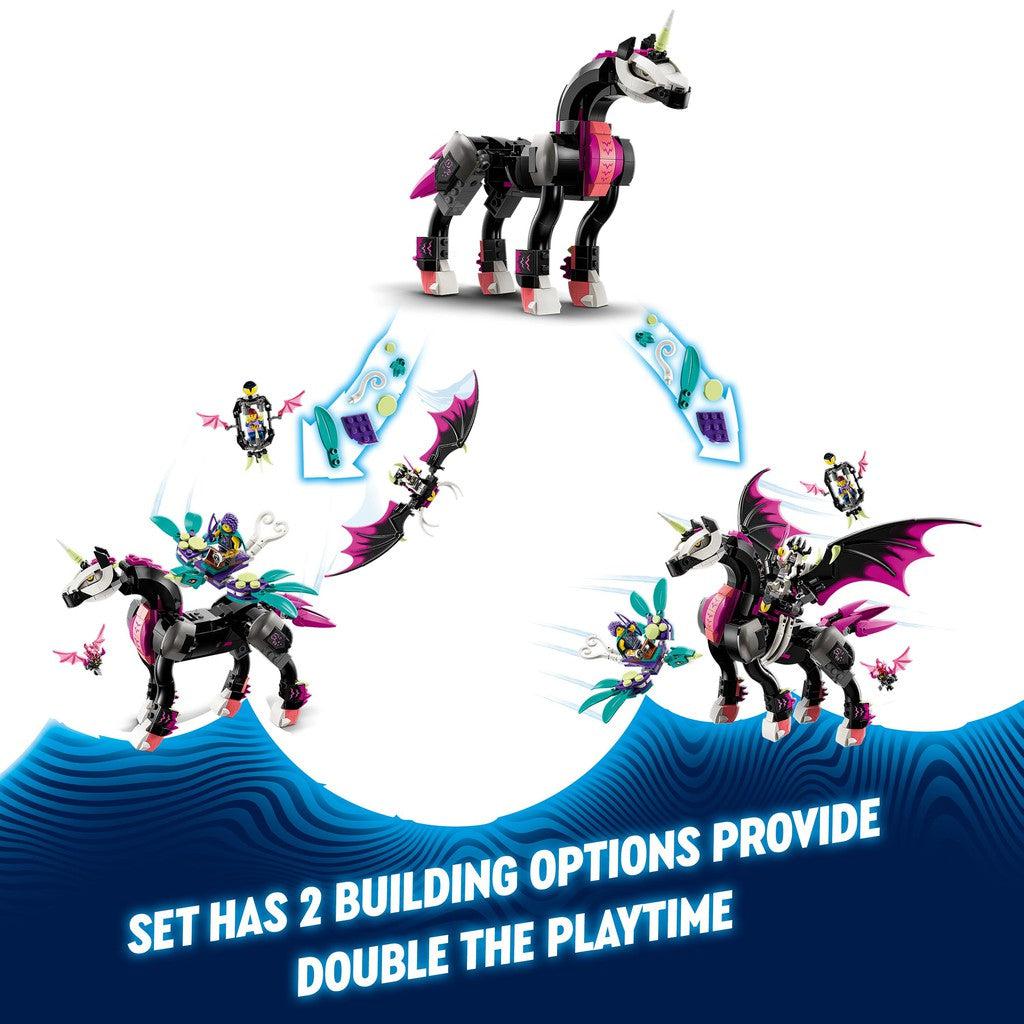 set has 2 building options provide double the playtime