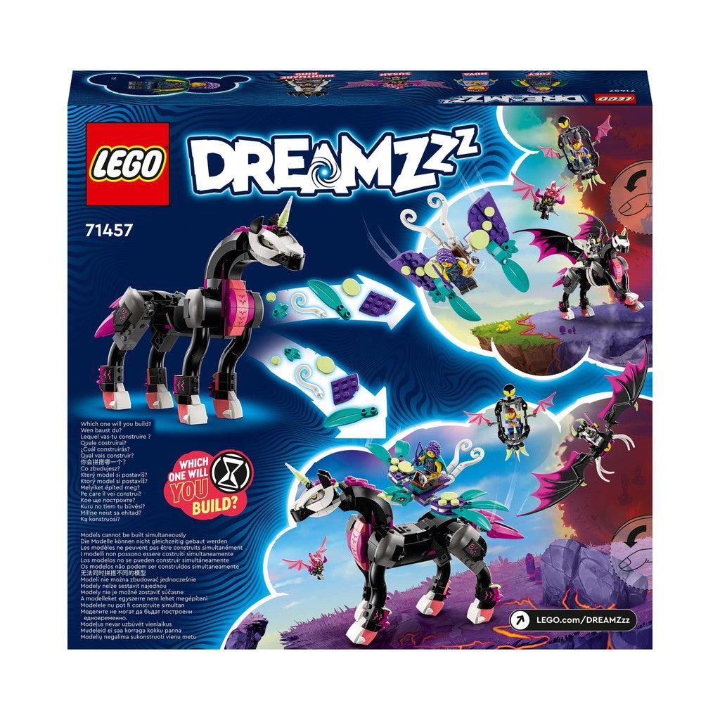 the back of the box shows teh different options for accessories the horse and Zoey figure have with the same LEGO pieces