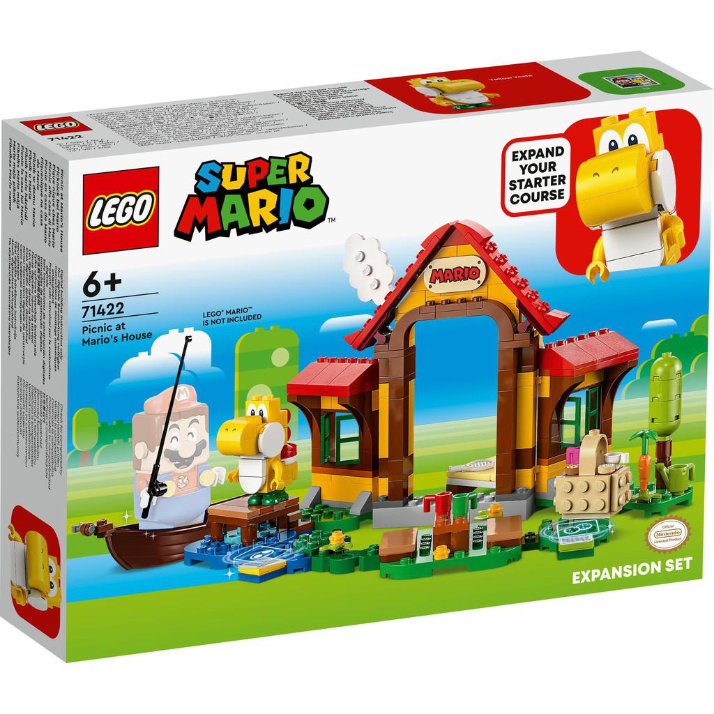 A LEGO Super Mario Expansion Set featuring role-play elements includes an adorable yellow yoshi figurine inside the box.