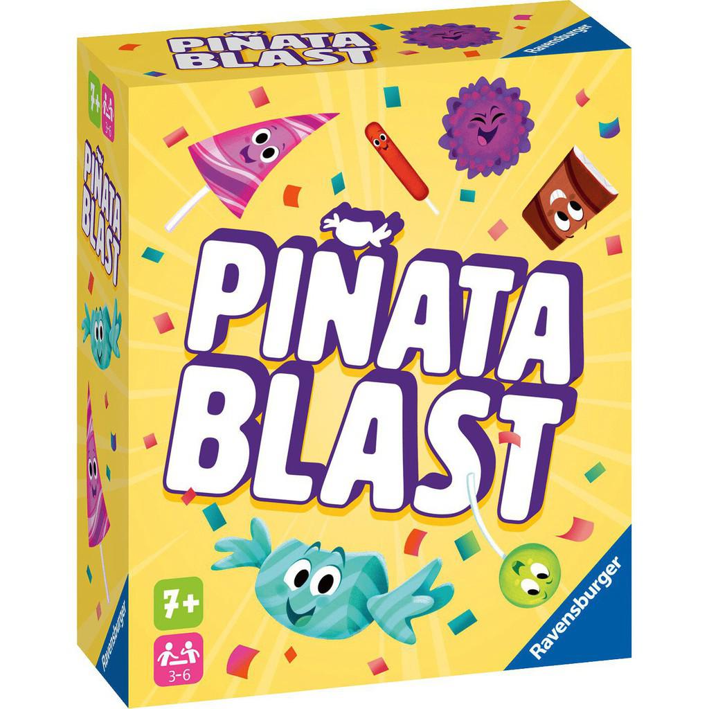 box reads 'Pinata Blast" and shows candy with faces flying around the box