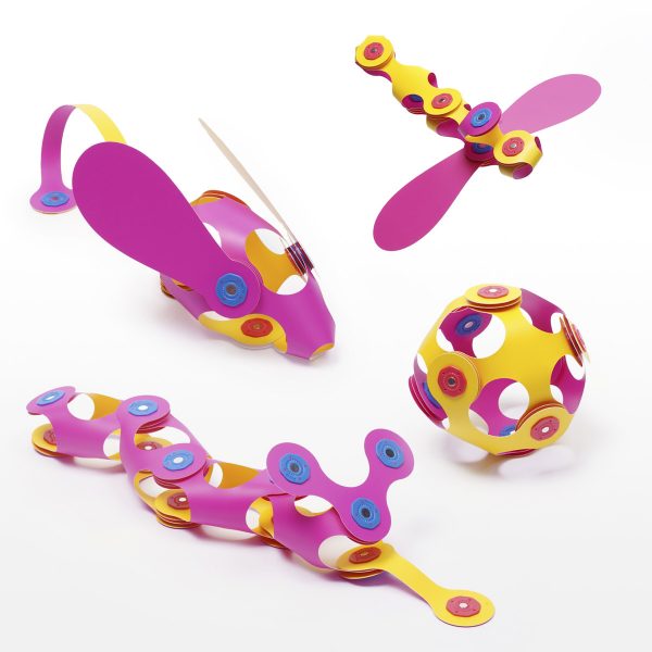 use the magnetic shapes to make a train, dragonfly, ball and more!