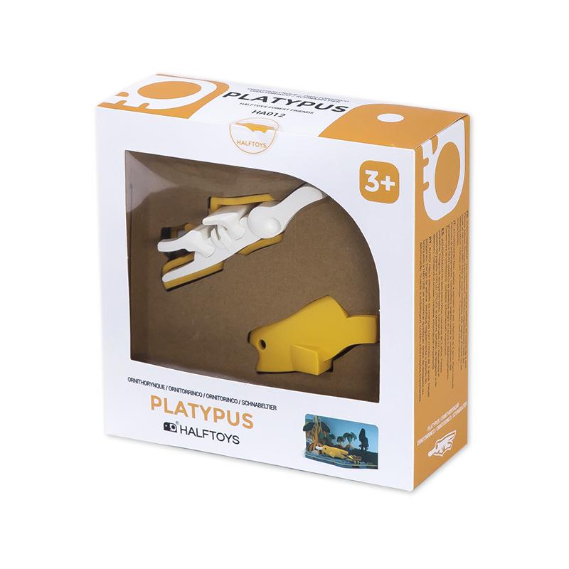 Image of the packaging for the Platypus and Mangrove Swamp Scene figurine toy. Part of the front is made from clear plastic so you can see the figurine inside.
