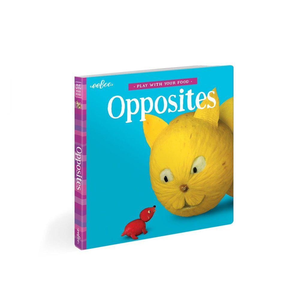 image shows a large yellow cat and a small red dog to teach a baby about opposites with the most horrifying images one can image to plage a baby's mind