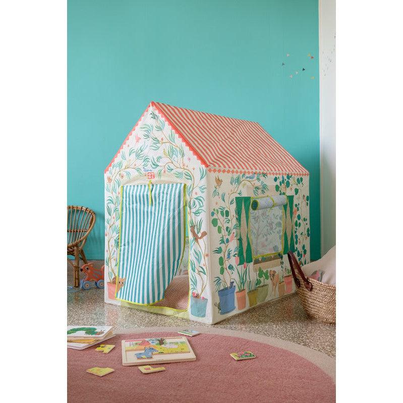 image shows the playhouse in a house, where a child can read or play in.