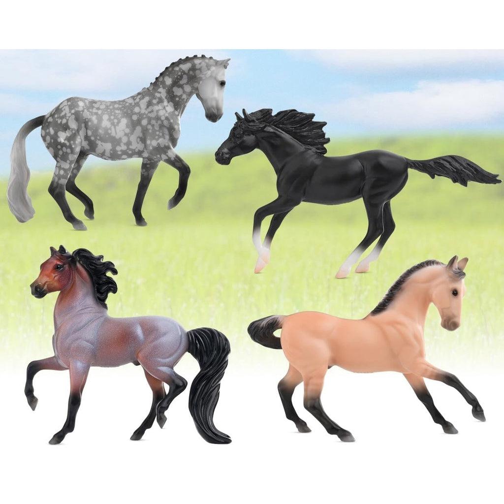 Image of all four of the included horses in the Poetry In Motion Gift Set. 