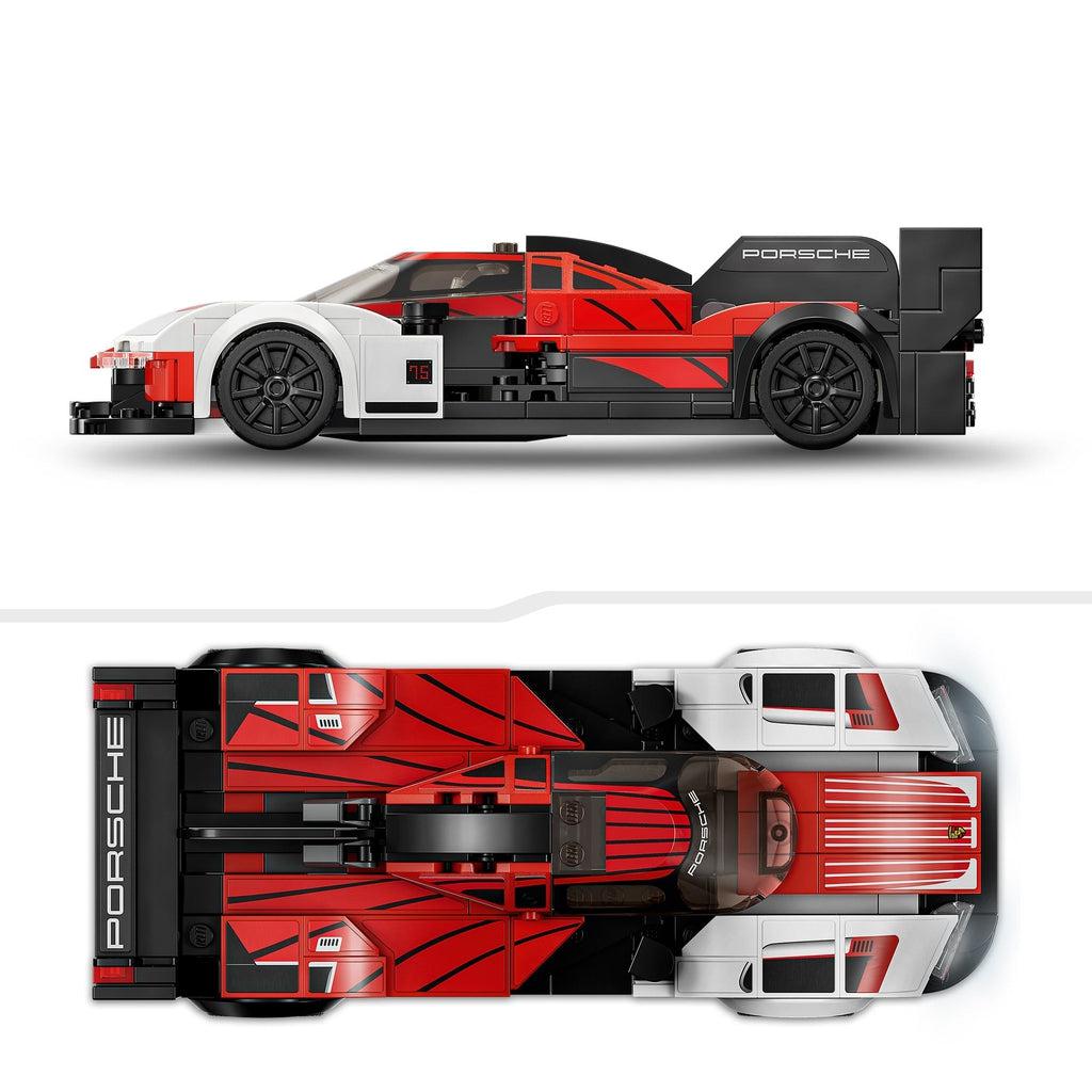 top and side views of the car reveal lots of decals that provide the coloring and intricates stripes on the car