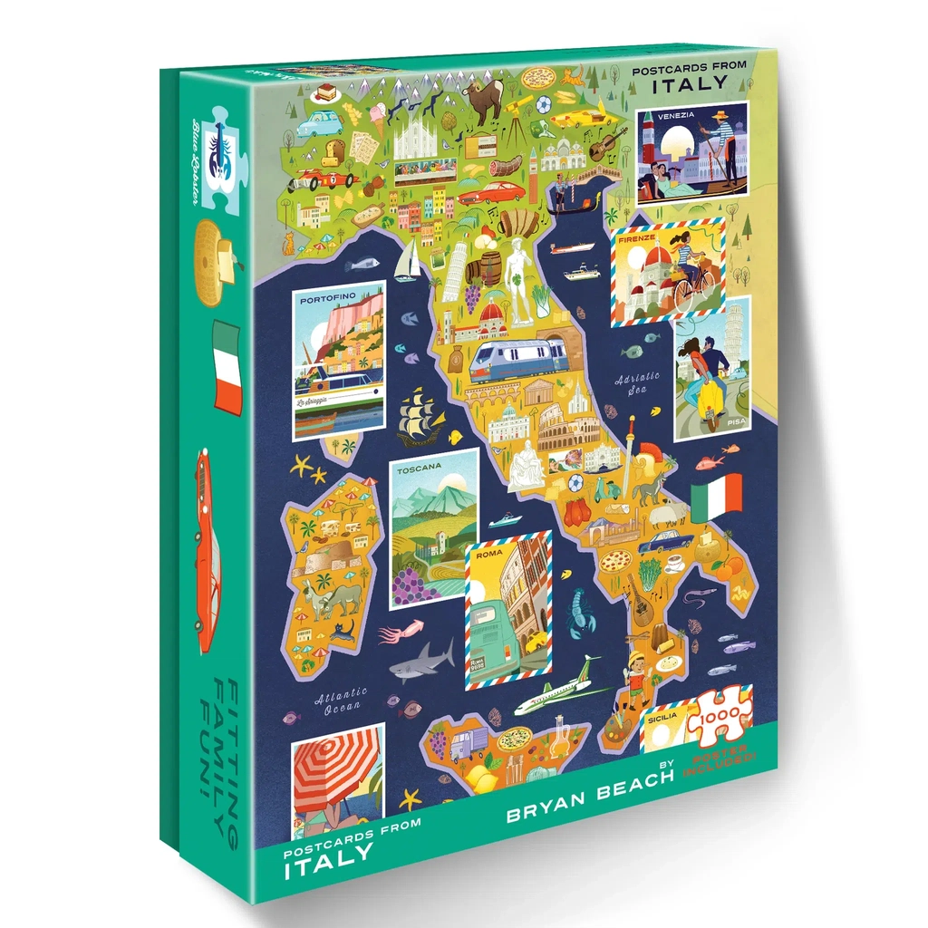 Image of the front of the puzzle box. It gives information such as the title, the piece count, and a picture of what the finished puzzle will look like.