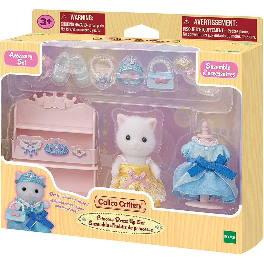 Image of the packaging for the Princess Dress Up Set. Part of the front is made from clear plastic so you can see the toys inside.