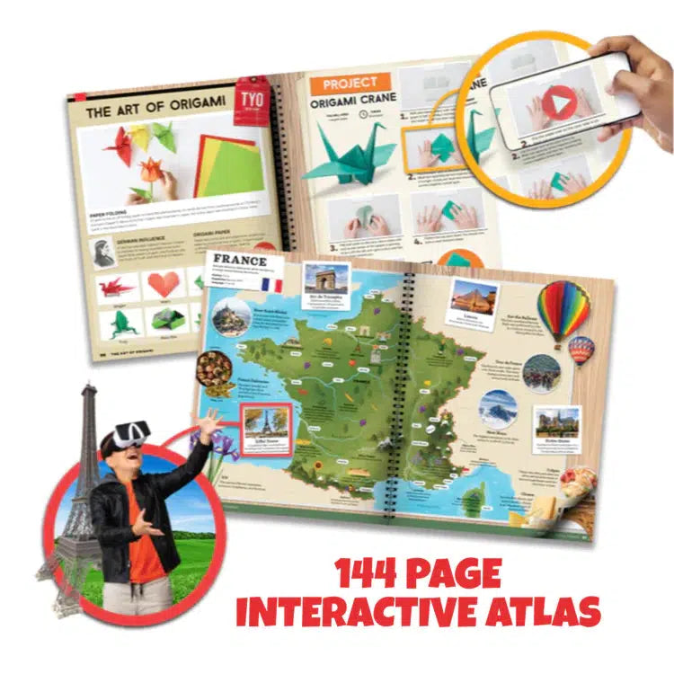 image shows a book that is 144 pages of interactive material