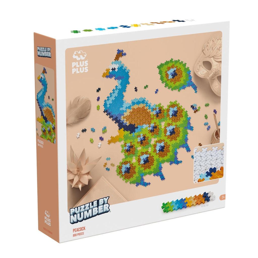 Image of the packaging for the Puzzle By Number Peacock 800pc art puzzle. On the front it shows a picture of the finished product.