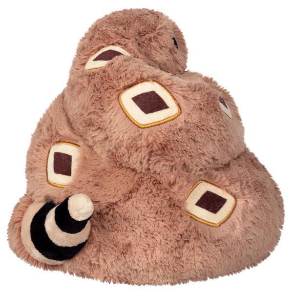 Back view of the plush. Shows that the tail's rattle is striped tan and black.