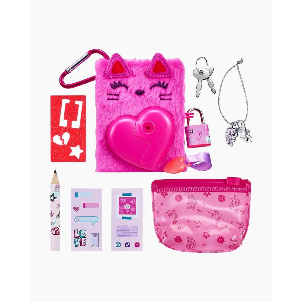 Image of the pink kitty themed journal. It comes with stencils and stickers, a carrying case, and a lock and key set.