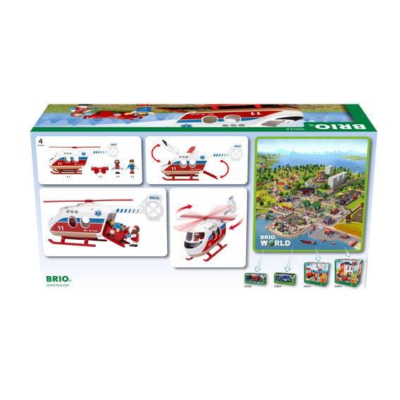 Image of the back of the box. It has various pictures of different features the play set has.