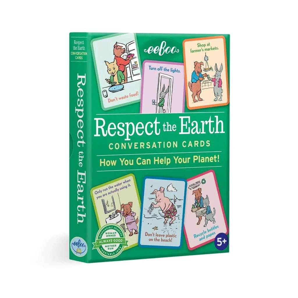 restect the earth conversation cards, leard to be respectful to mother earth with flash cards on good eco friendly habits